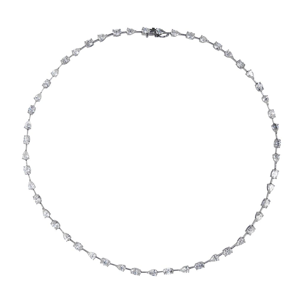 White Gold and 13.90ctw Fancy Cut Diamond Necklace