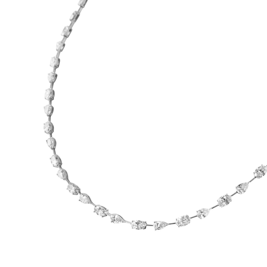 White Gold and 13.90ctw Fancy Cut Diamond Necklace