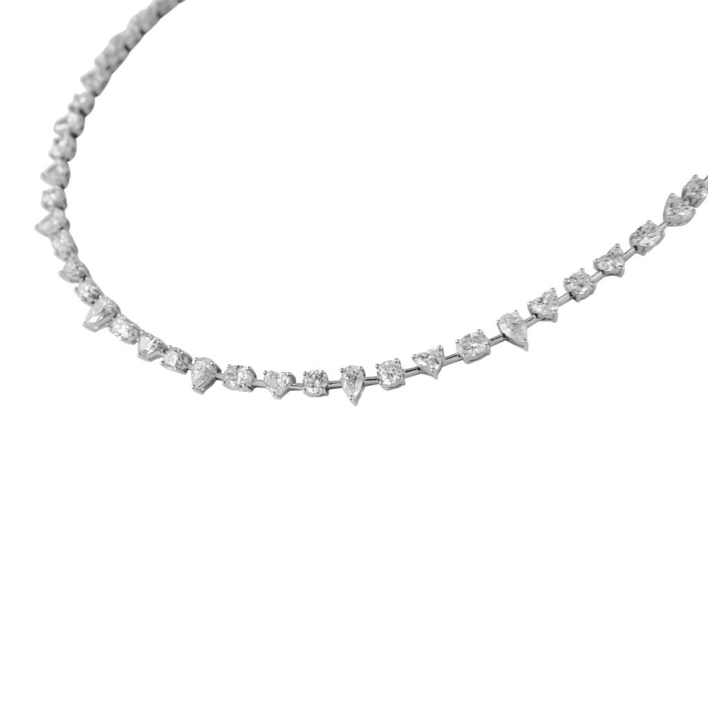 White Gold and 15.25ctw Fancy Cut Diamond Necklace