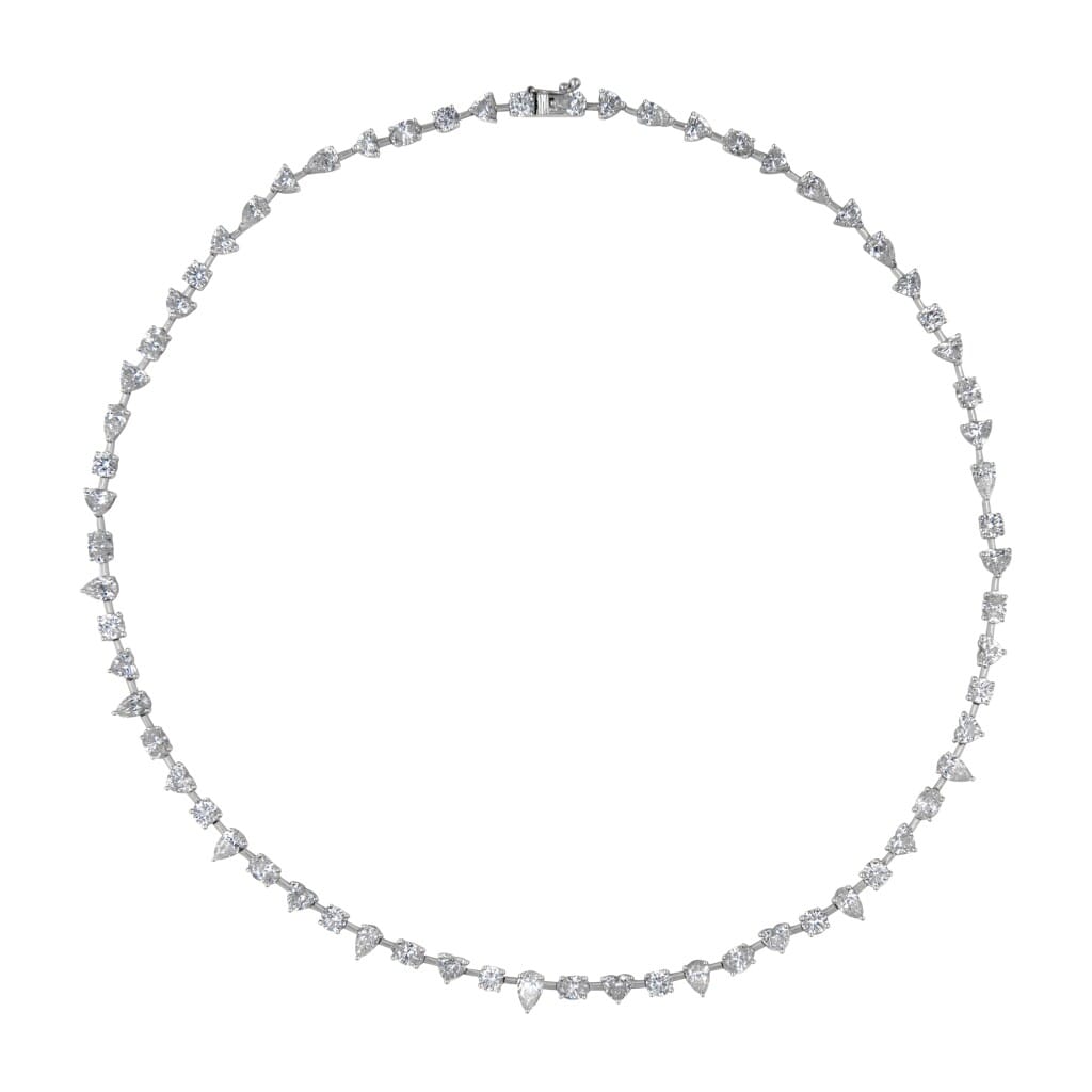 White Gold and 15.25ctw Fancy Cut Diamond Necklace
