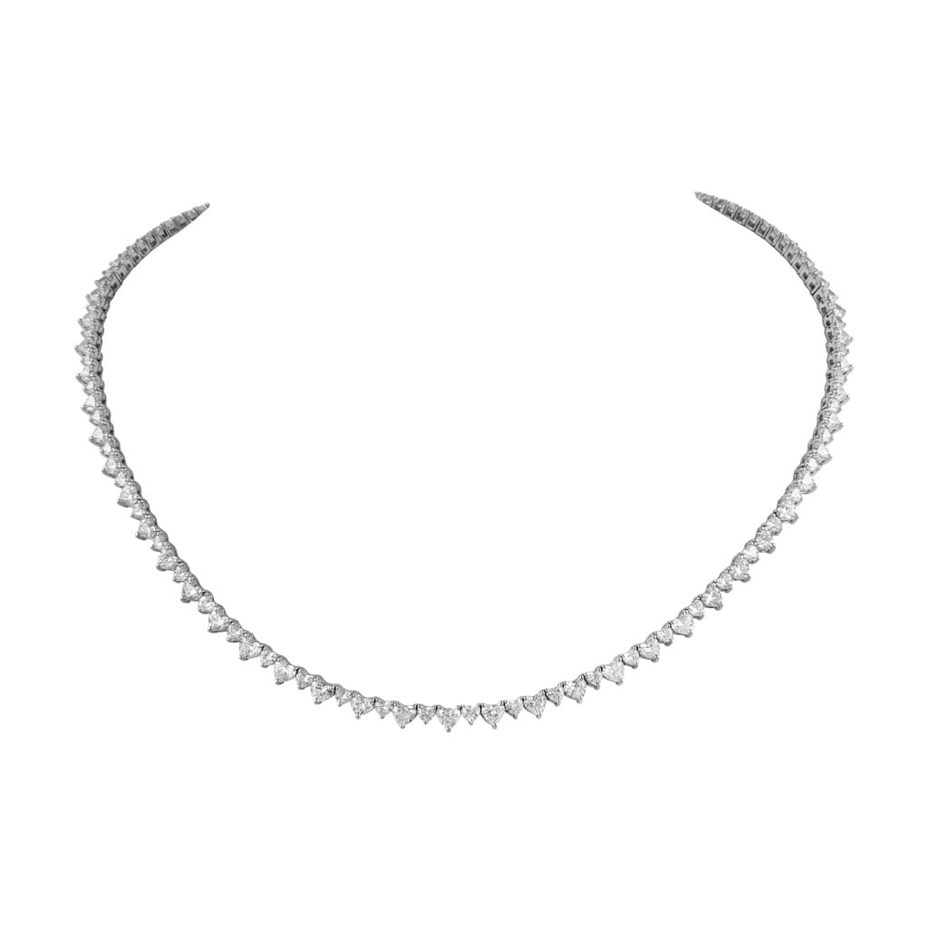 White Gold and 12.20ctw Heart Shape Diamond Necklace