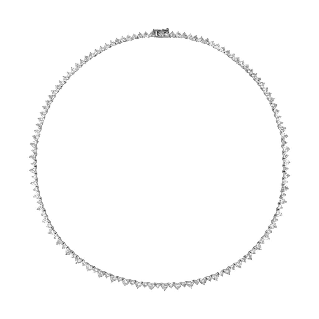White Gold and 12.20ctw Heart Shape Diamond Necklace