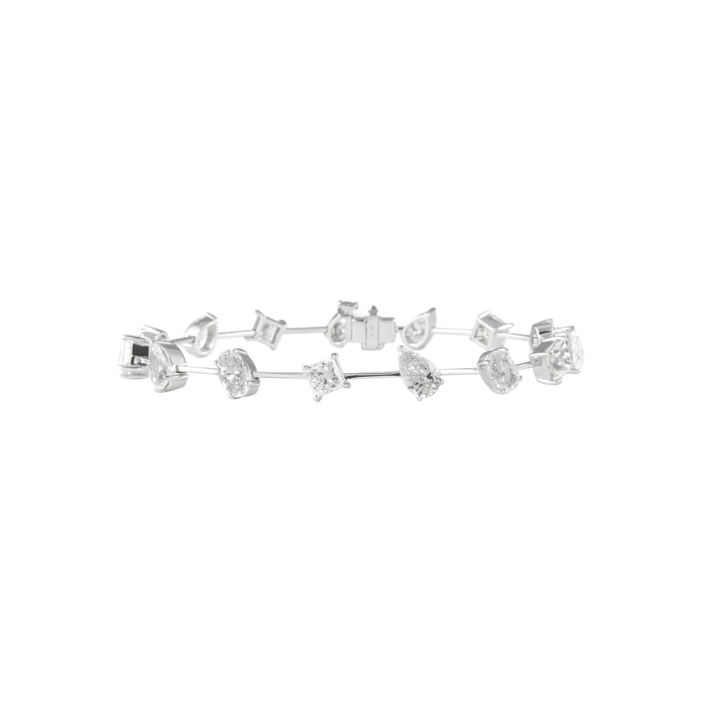 White Gold and 7.50ctw Fancy Cut Diamond Bracelet
