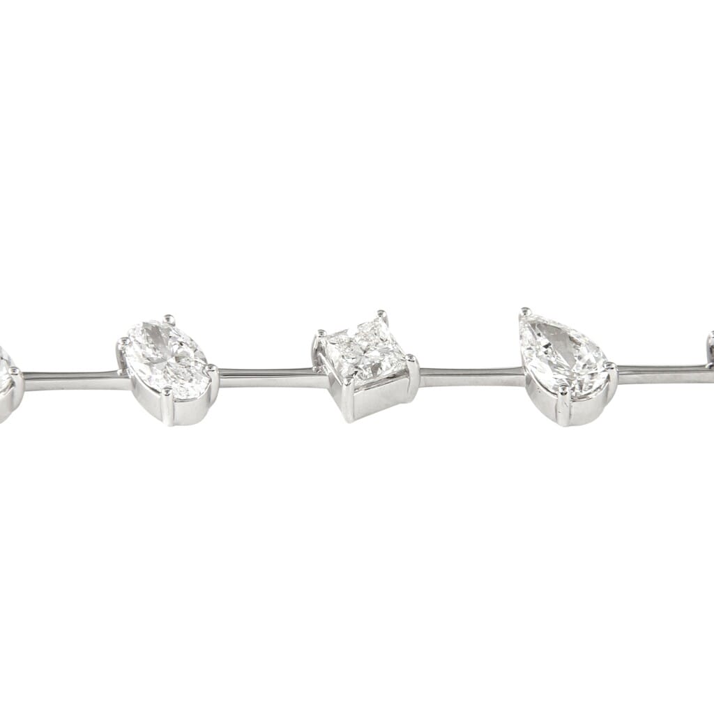 White Gold and 7.50ctw Fancy Cut Diamond Bracelet