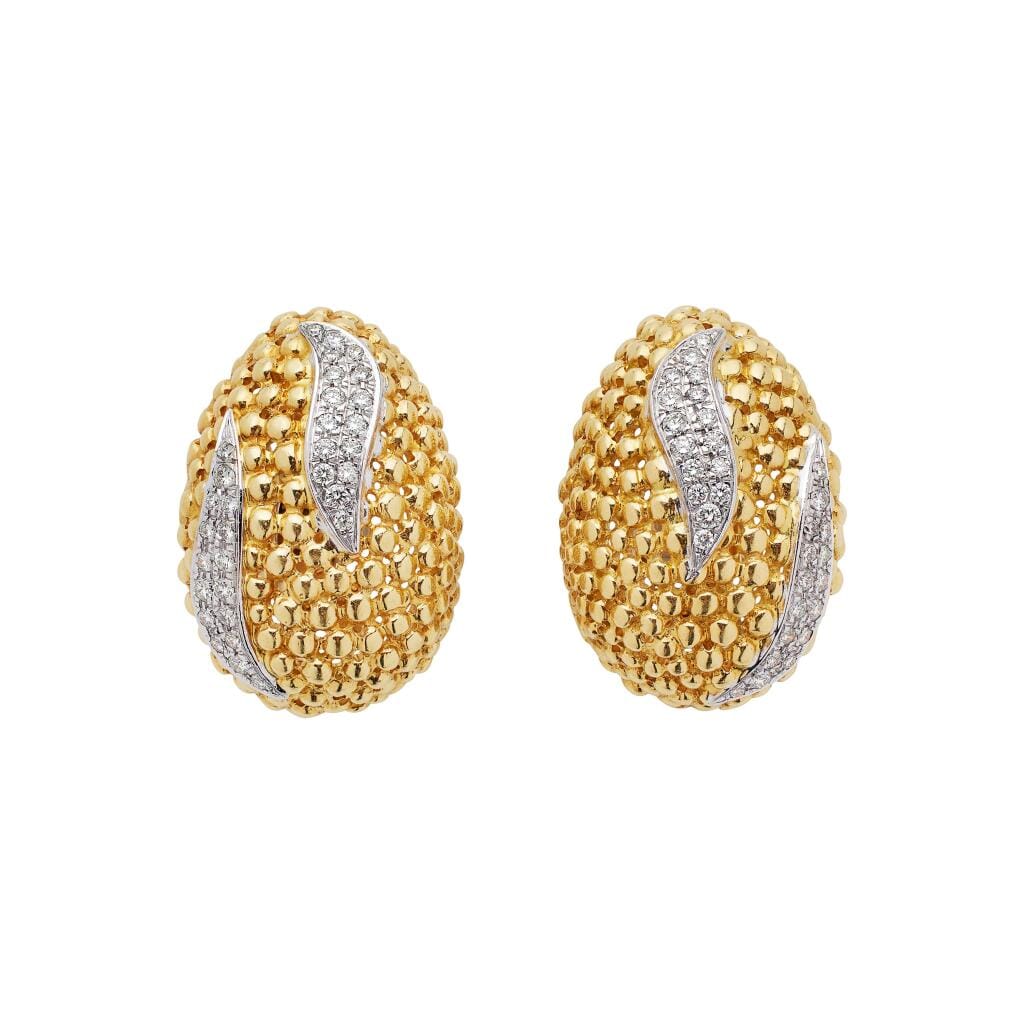 Gold and Diamond Earclips