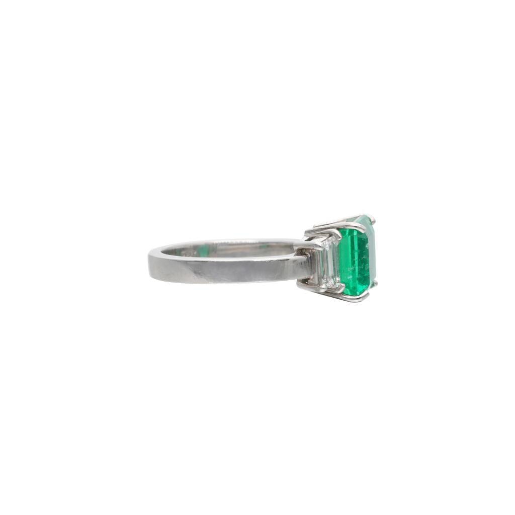 Platinum, 2.69ct Colombian Emerald and Diamond Ring