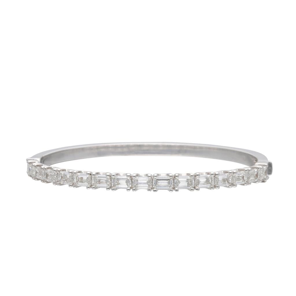 White Gold and 4.85ctw Diamond Bangle Bracelet