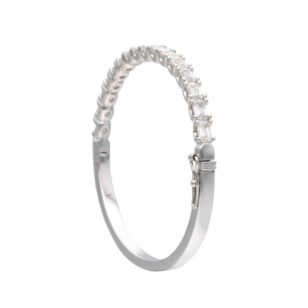 White Gold and 4.85ctw Diamond Bangle Bracelet
