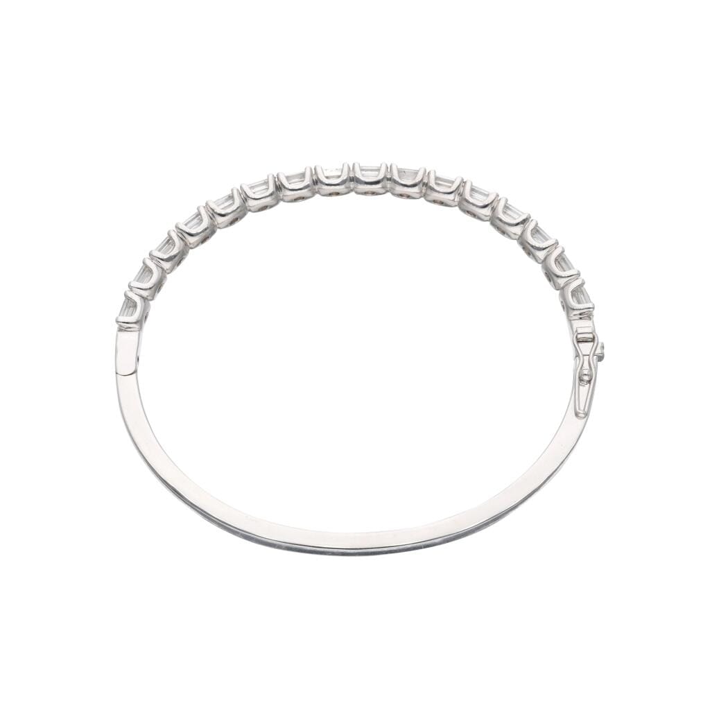 White Gold and 4.85ctw Diamond Bangle Bracelet