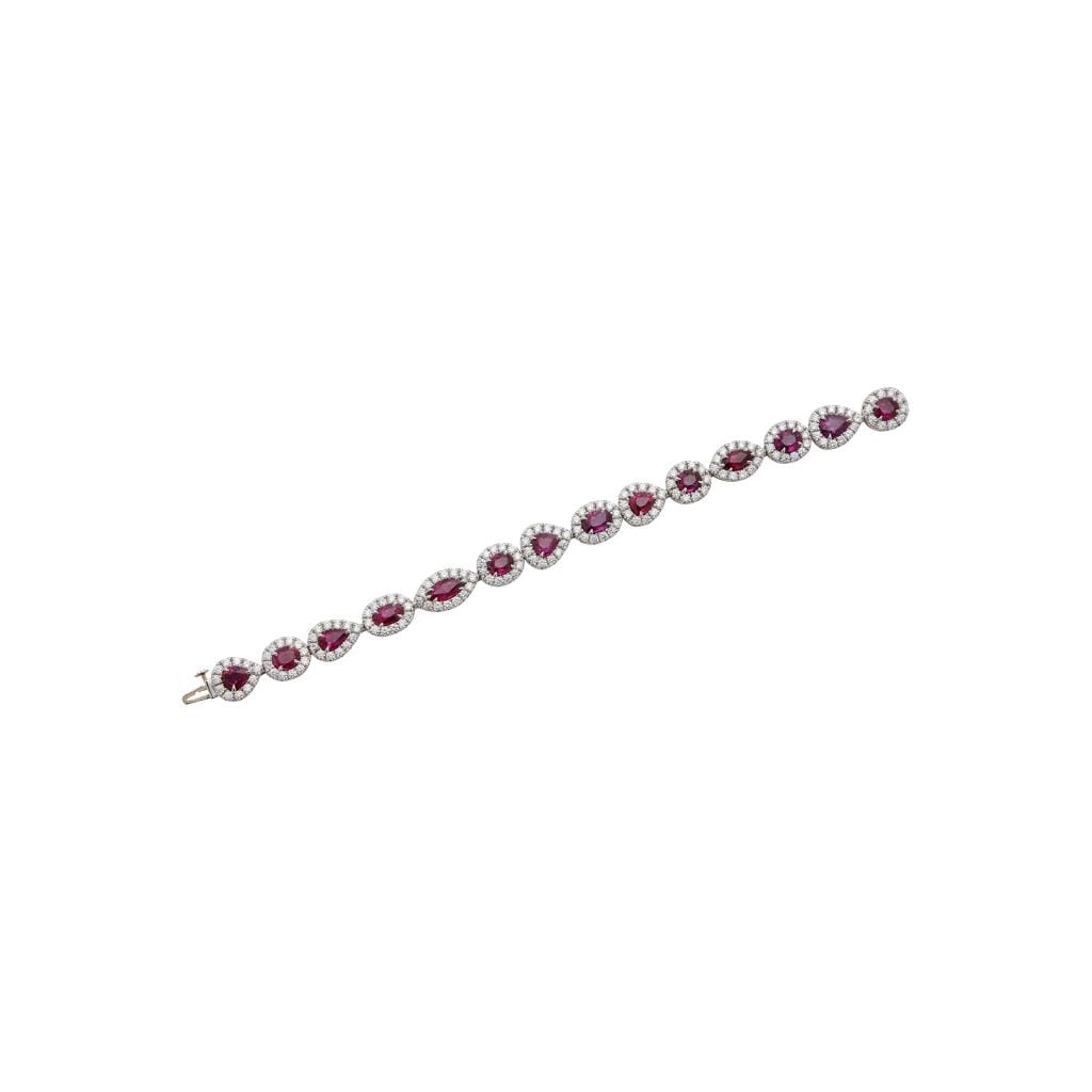 Platinum, Gold, 15.86ctw Ruby and Diamond Bracelet