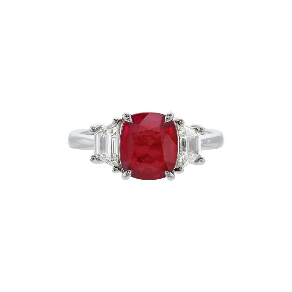 Platinum, 2.07ct Mozambique Ruby and Diamond Ring