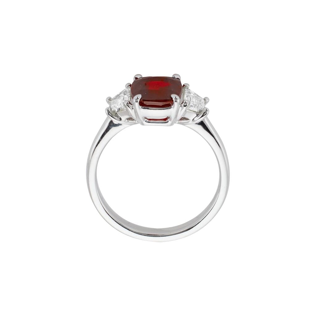 Platinum, 2.07ct Mozambique Ruby and Diamond Ring