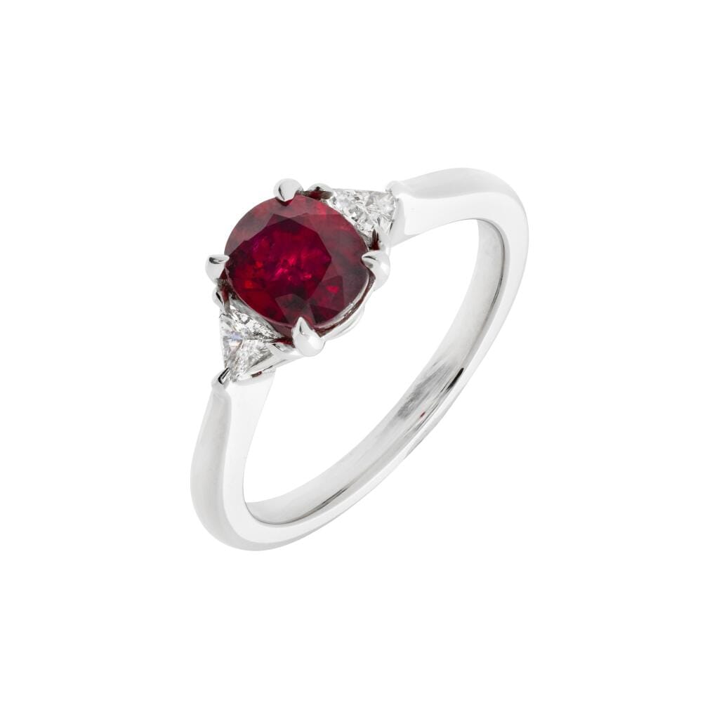 Platinum, 1.32ct Madagascar Ruby and Diamond Ring