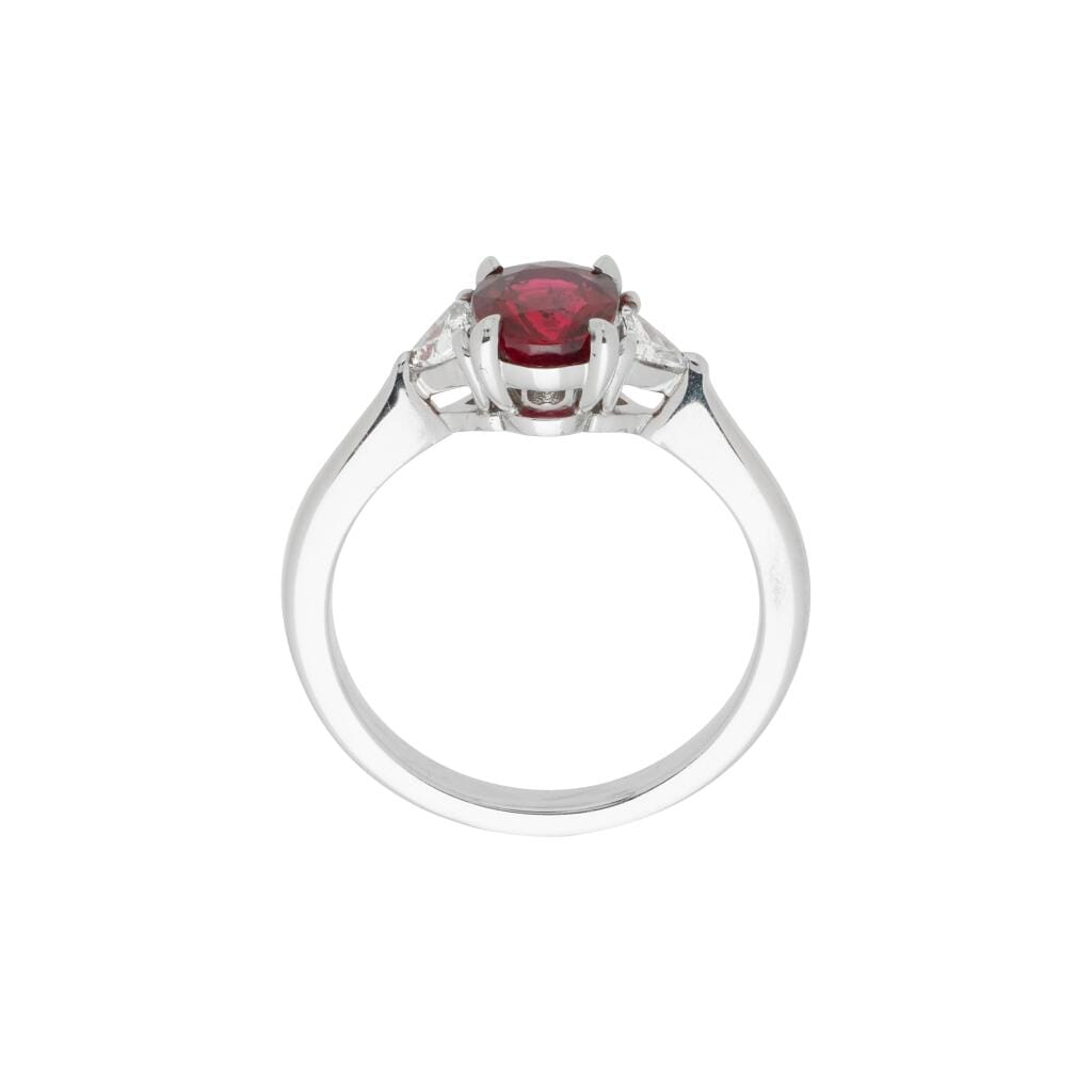 Platinum, 1.32ct Madagascar Ruby and Diamond Ring
