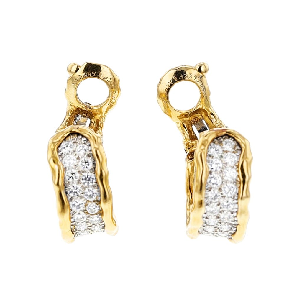 Gold and Diamond Hoop Earrings