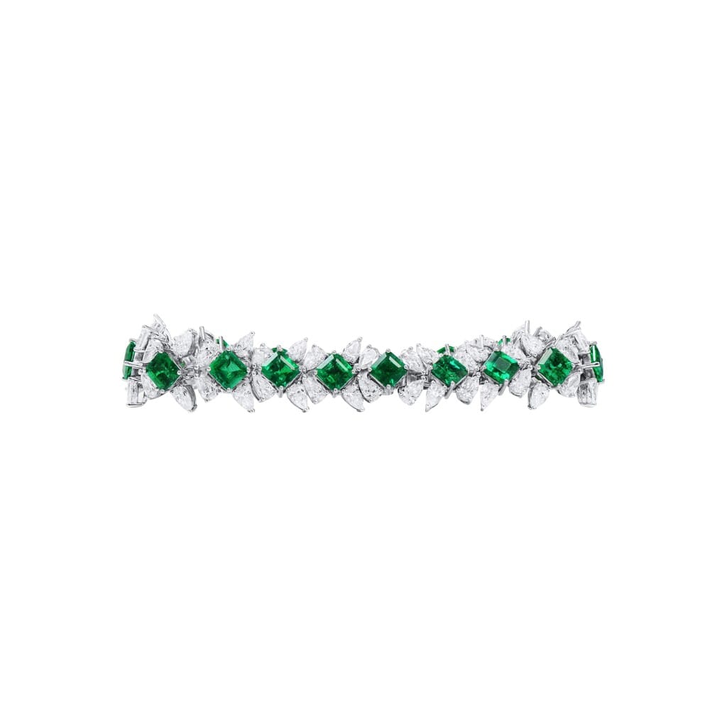 White Gold, 11.07ctw Colombian Emerald and Diamond Bracelet