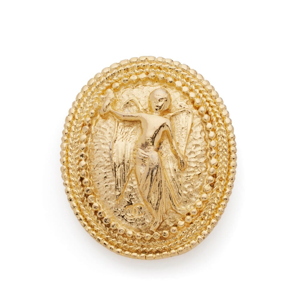 Gold Plated Angel Brooch, 1980s