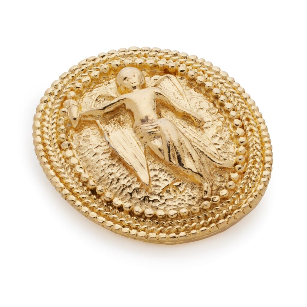 Gold Plated Angel Brooch, 1980s