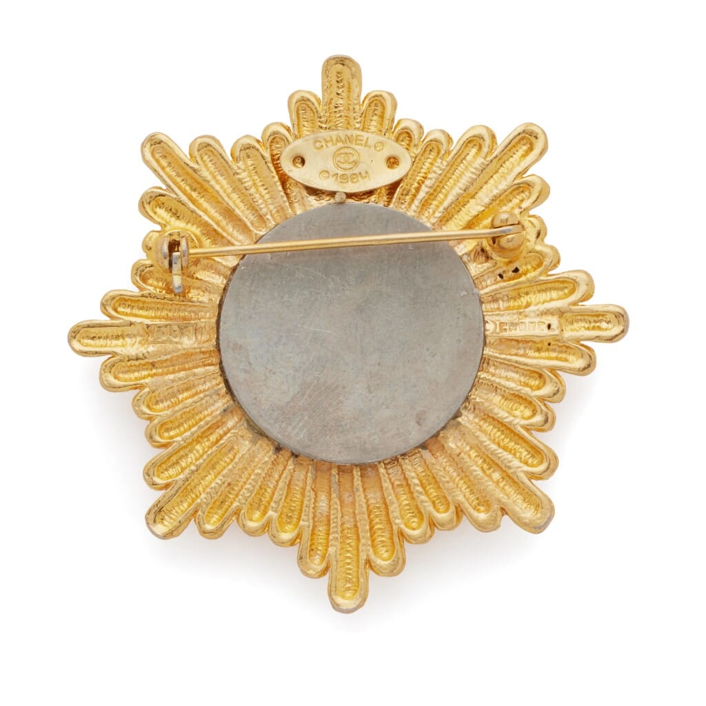Gold Metal Starburst Brooch, 1983