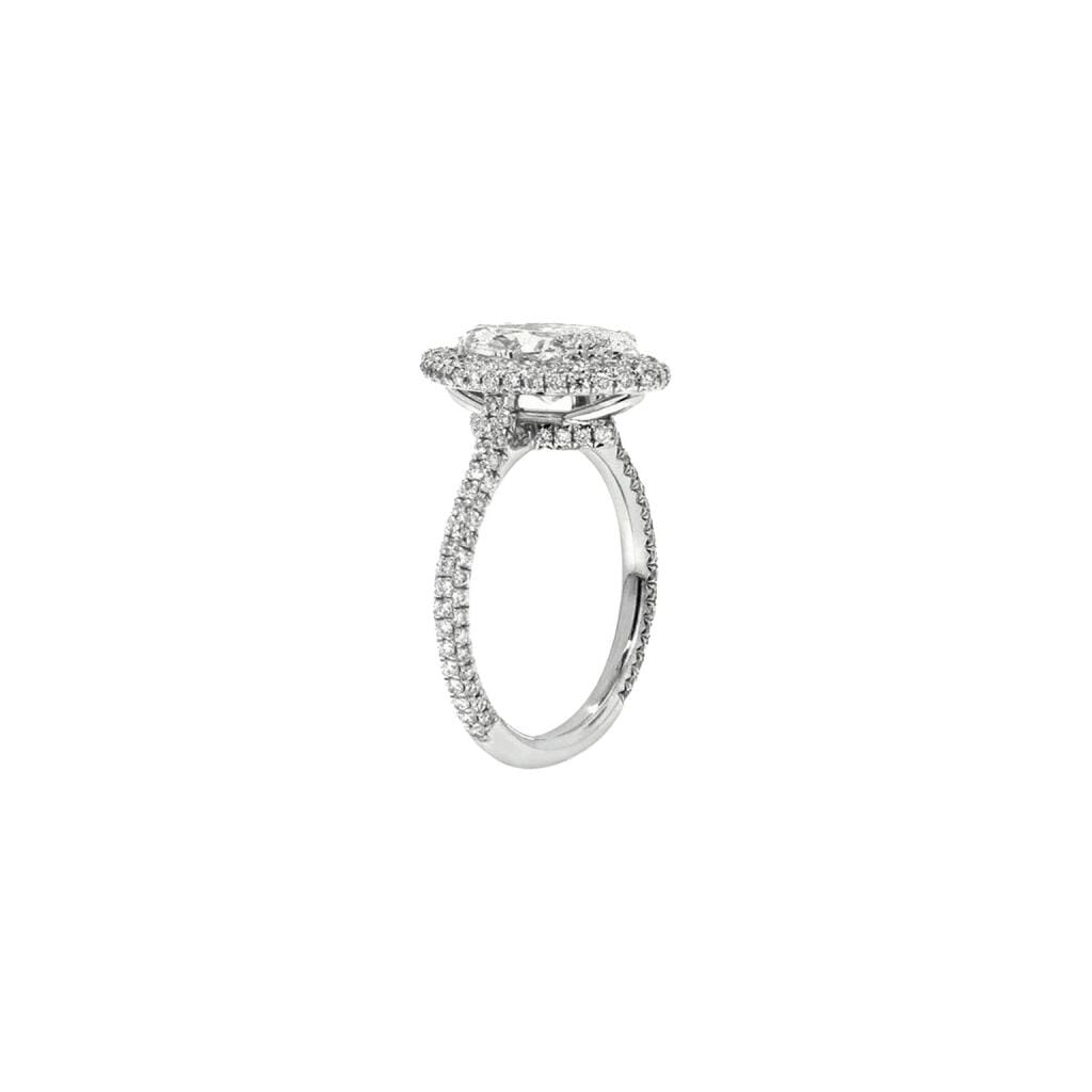 Platinum, 2.00ct Marquise Cut Diamond and Diamond Engagement Ring