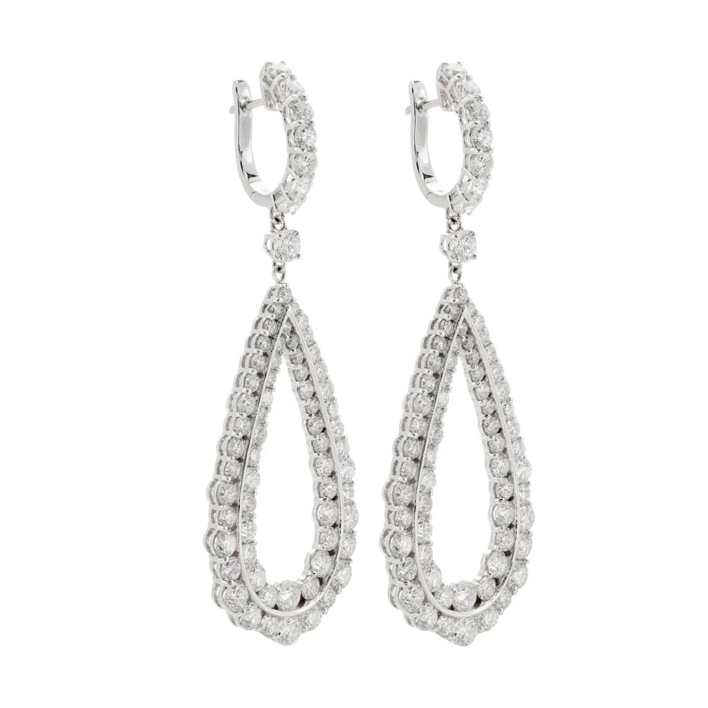 White Gold and 8.40ctw Diamond Drop Earrings