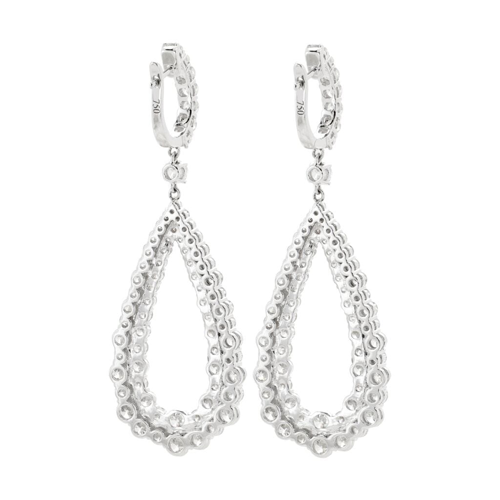 White Gold and 8.40ctw Diamond Drop Earrings