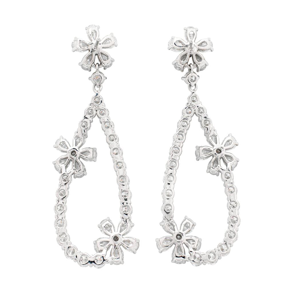 White Gold and 10.55ctw Diamond Drop Earrings