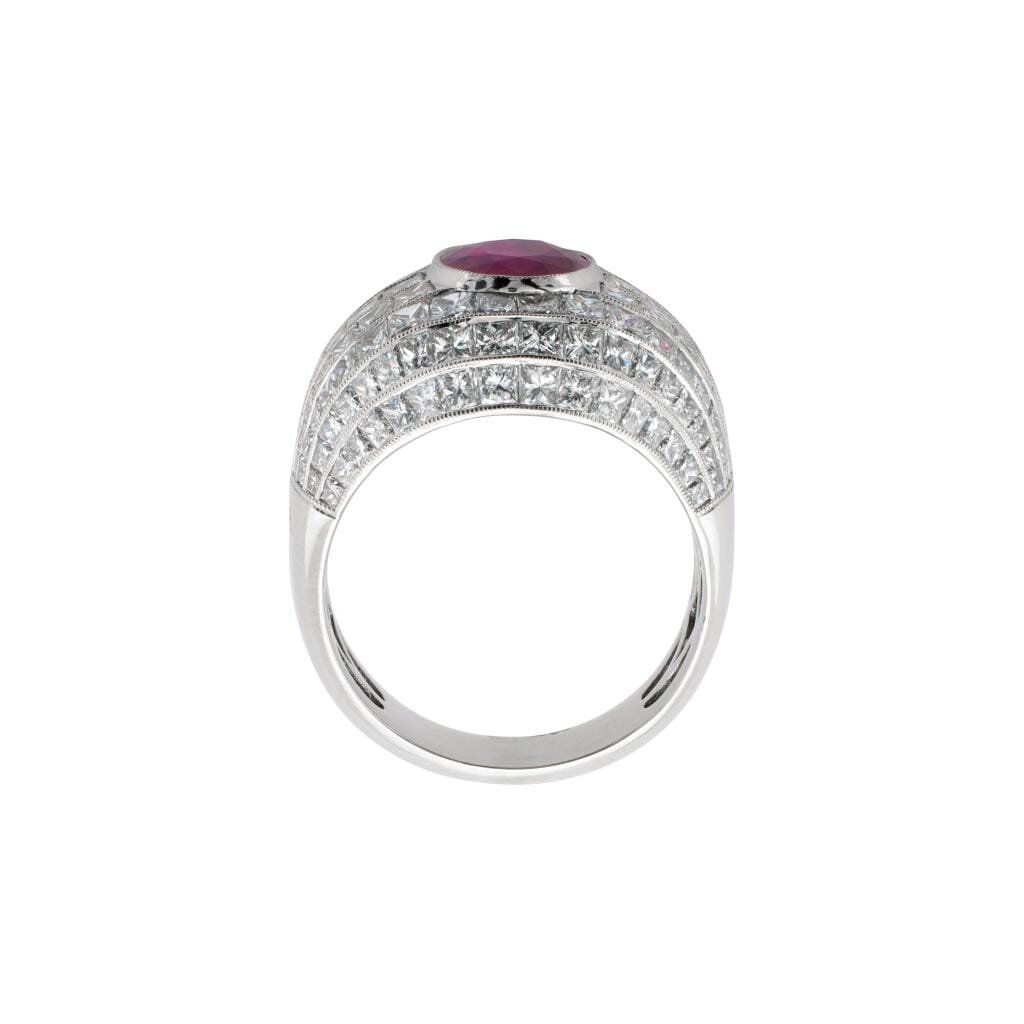 Platinum, 2.84ct Burmese Ruby and Diamond Ring