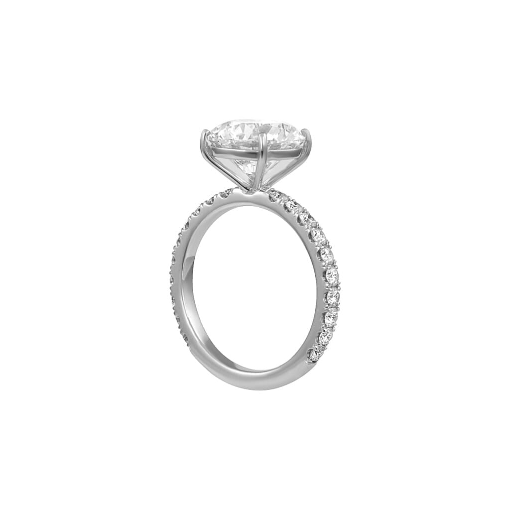 White Gold, 4.25ct Round Brilliant Cut Diamond and Diamond Engagement Ring