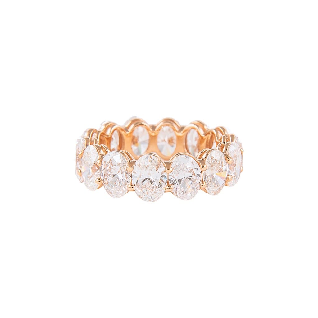 Rose Gold and 7.05ctw Oval Cut Diamond Eternity Band Ring