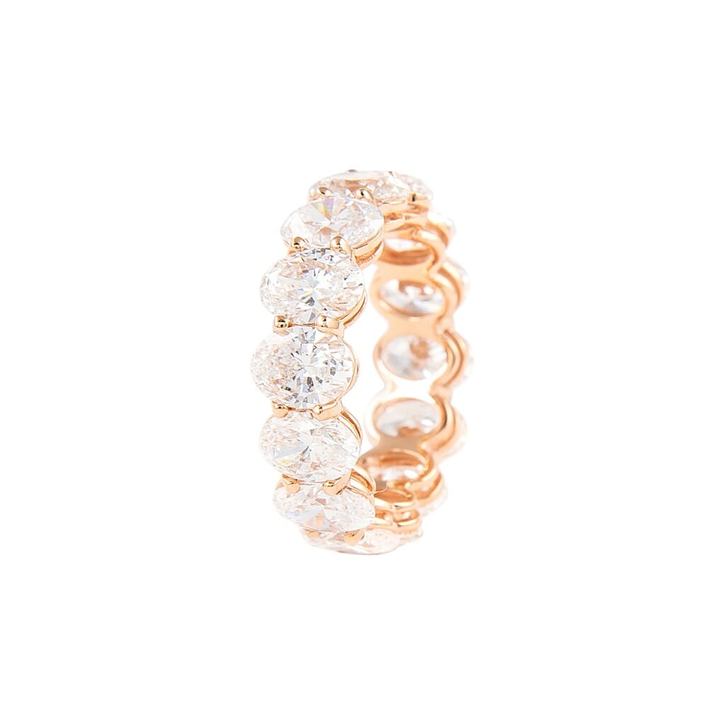 Rose Gold and 7.05ctw Oval Cut Diamond Eternity Band Ring