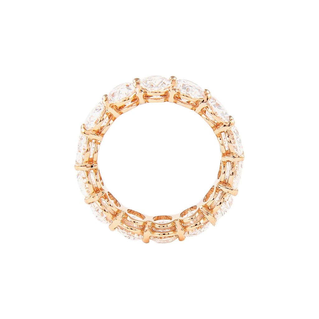 Rose Gold and 7.05ctw Oval Cut Diamond Eternity Band Ring