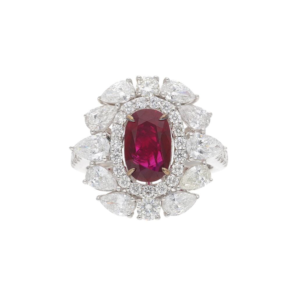 White Gold, 2.04ct Burmese Ruby and Diamond Ring