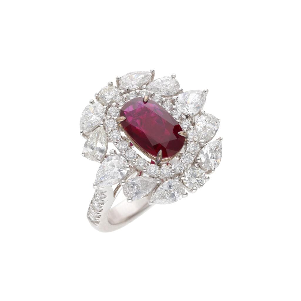 White Gold, 2.04ct Burmese Ruby and Diamond Ring