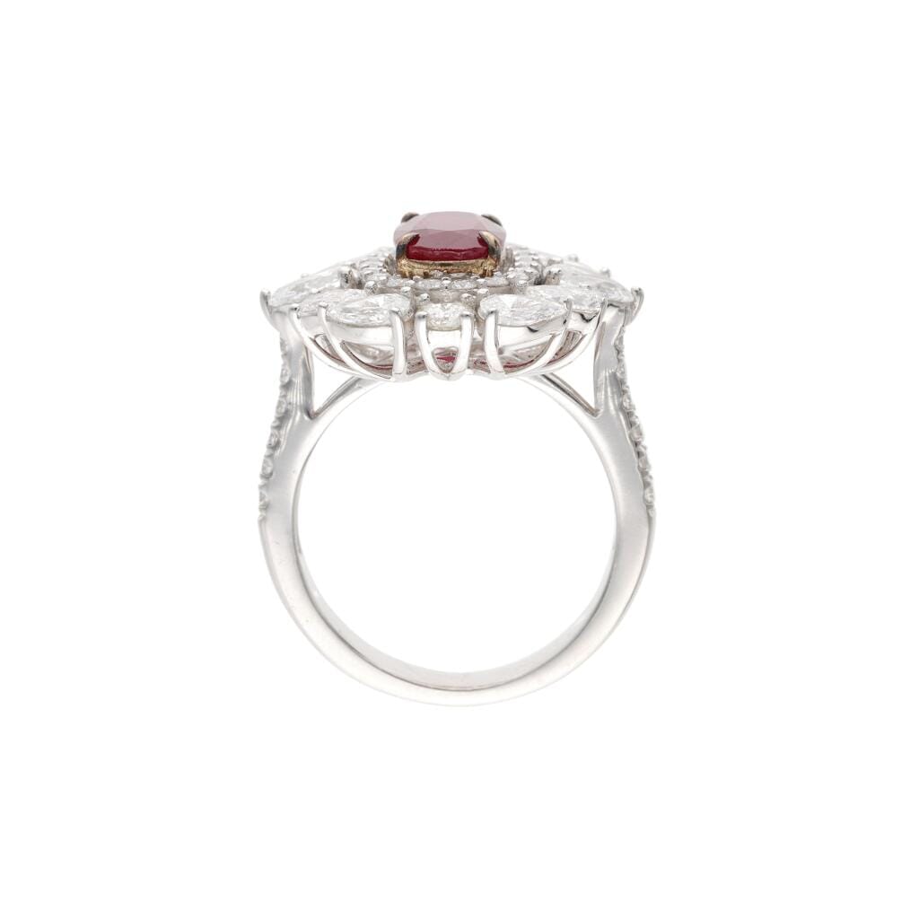 White Gold, 2.04ct Burmese Ruby and Diamond Ring