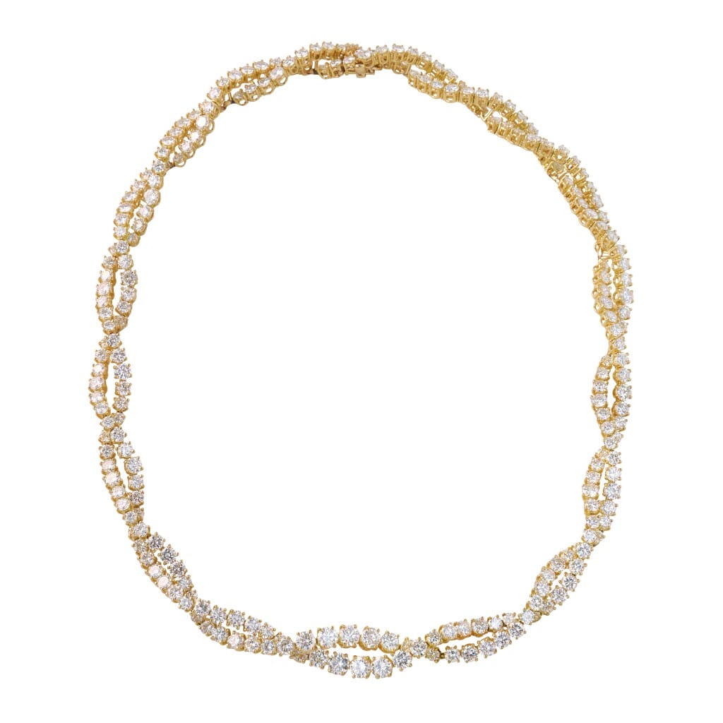 Gold and Diamond Twisted Collar Necklace