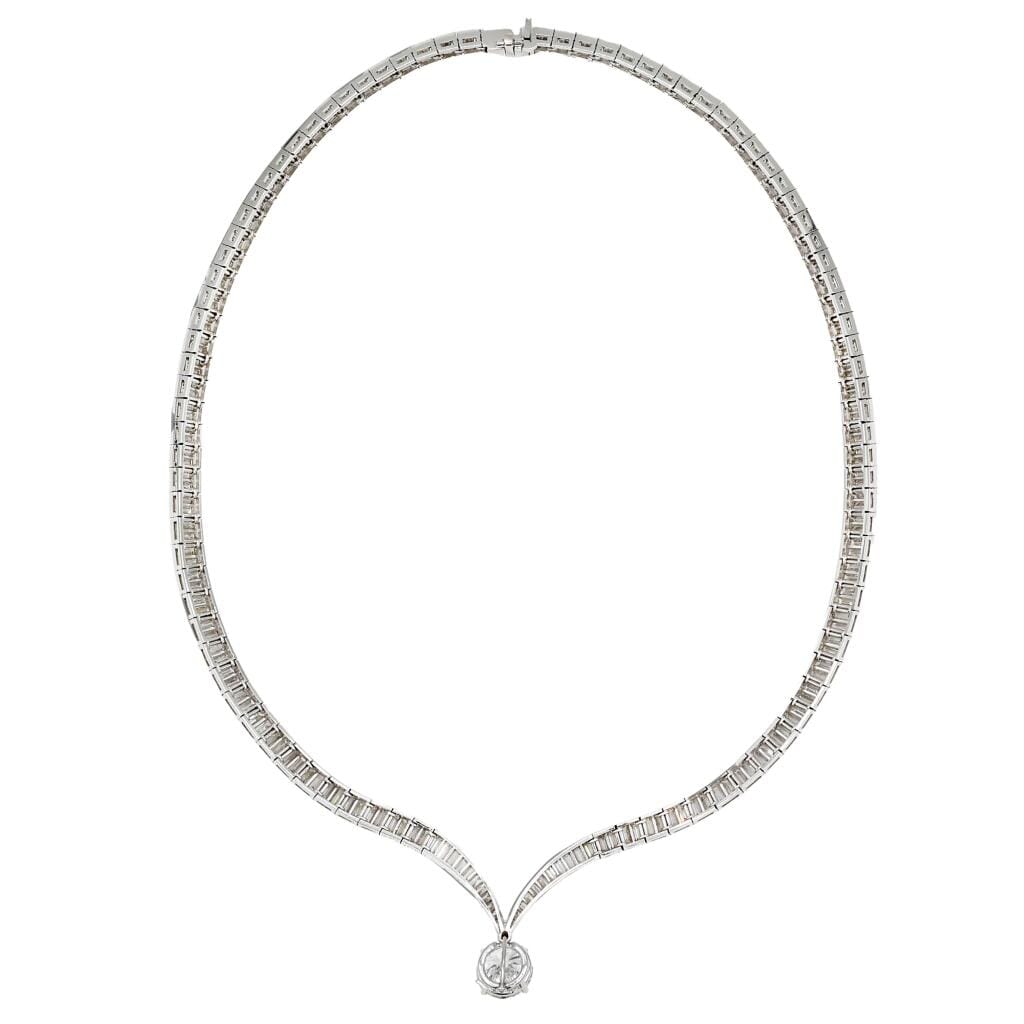 Platinum, 3.41ct Round Brilliant Cut Diamond Convertible Drop and Diamond Necklace