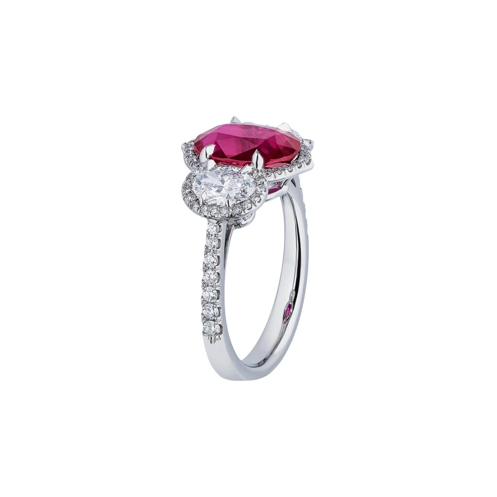 Platinum, 2.61ct Ruby and Diamond Ring