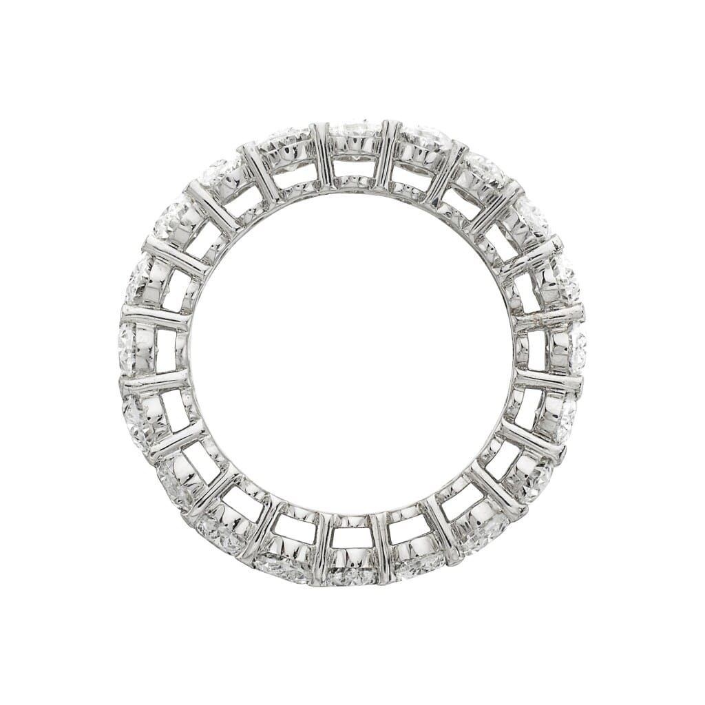 White Gold and 4.20ctw Oval Cut Diamond Eternity Band Ring