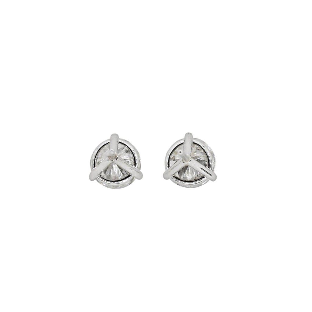 Platinum and 2.19ctw Round Brilliant Cut Diamond Stud Earrings