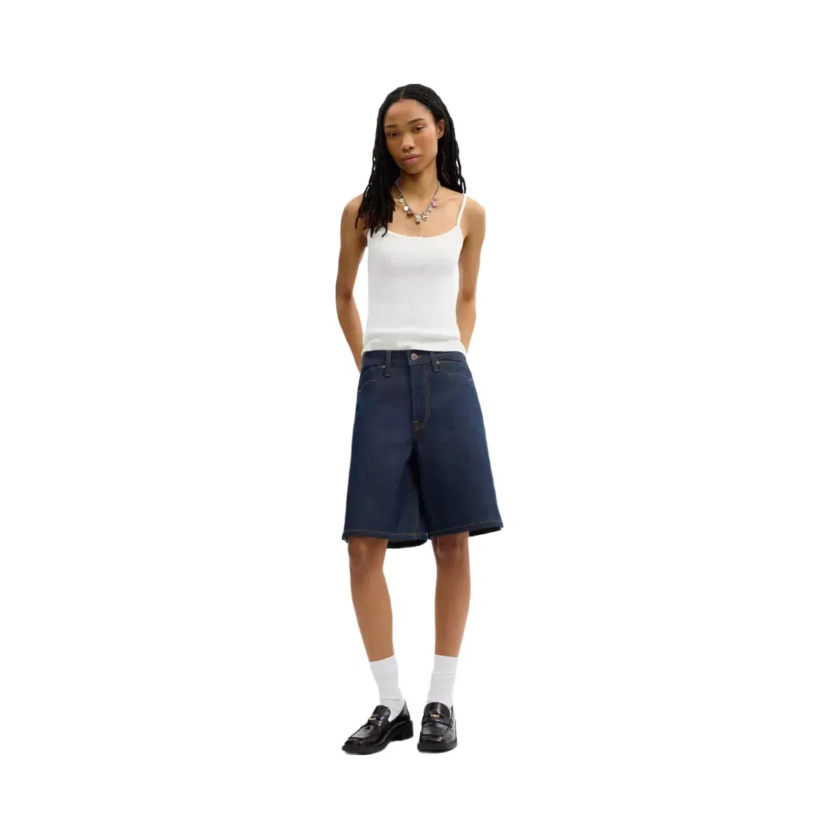 Coach x Brain Dead Denim Skater Shorts In Recycled Cotton in Dark Blue