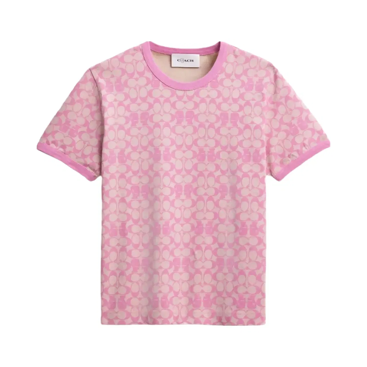 Coach x Brain Dead Signature Ringer T-Shirt in Fuschia