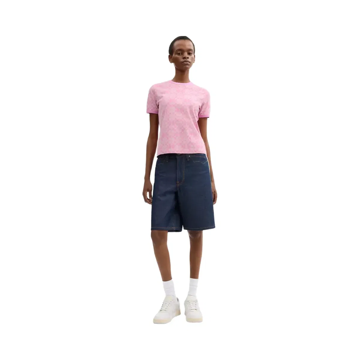 Coach x Brain Dead Signature Ringer T-Shirt in Fuschia