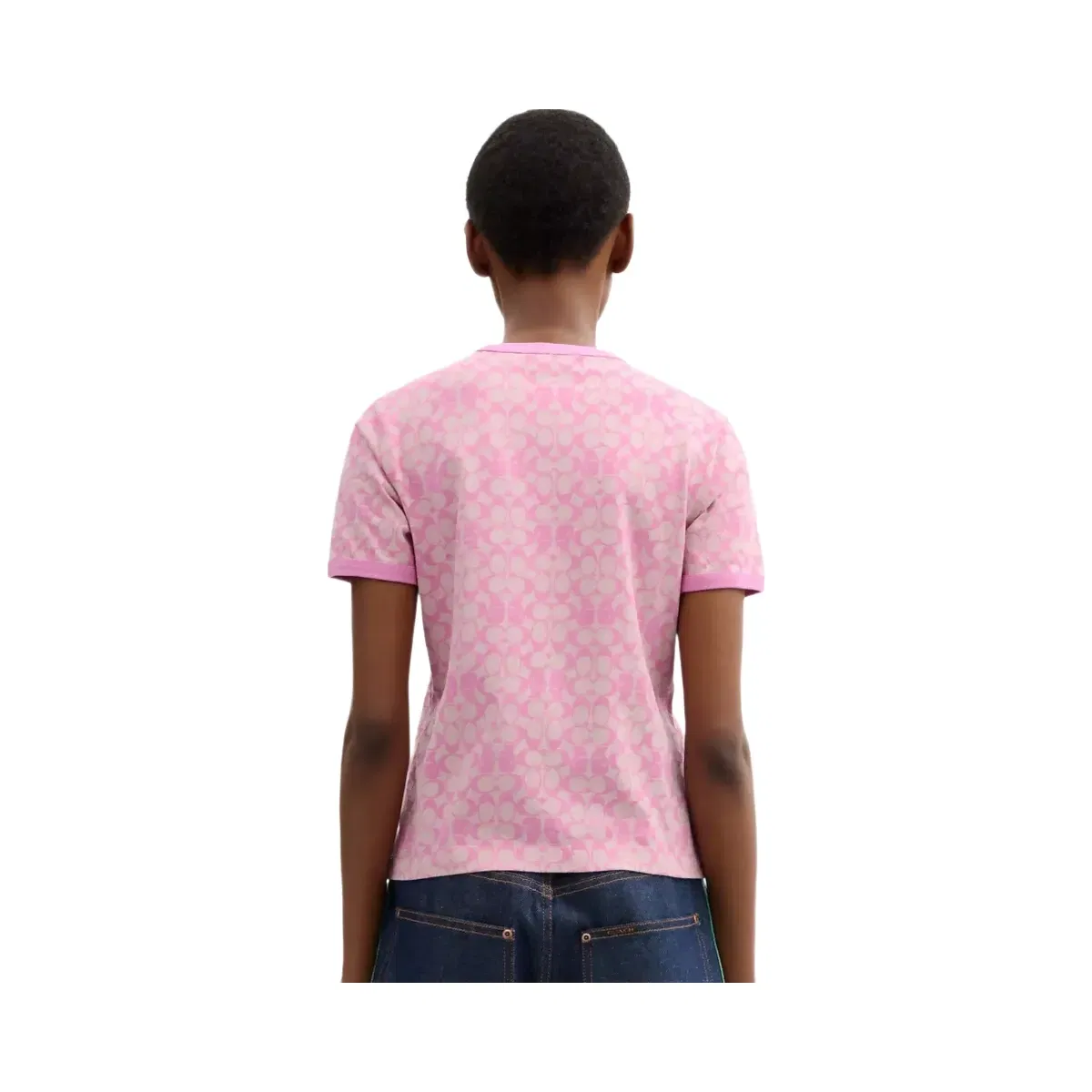 Coach x Brain Dead Signature Ringer T-Shirt in Fuschia