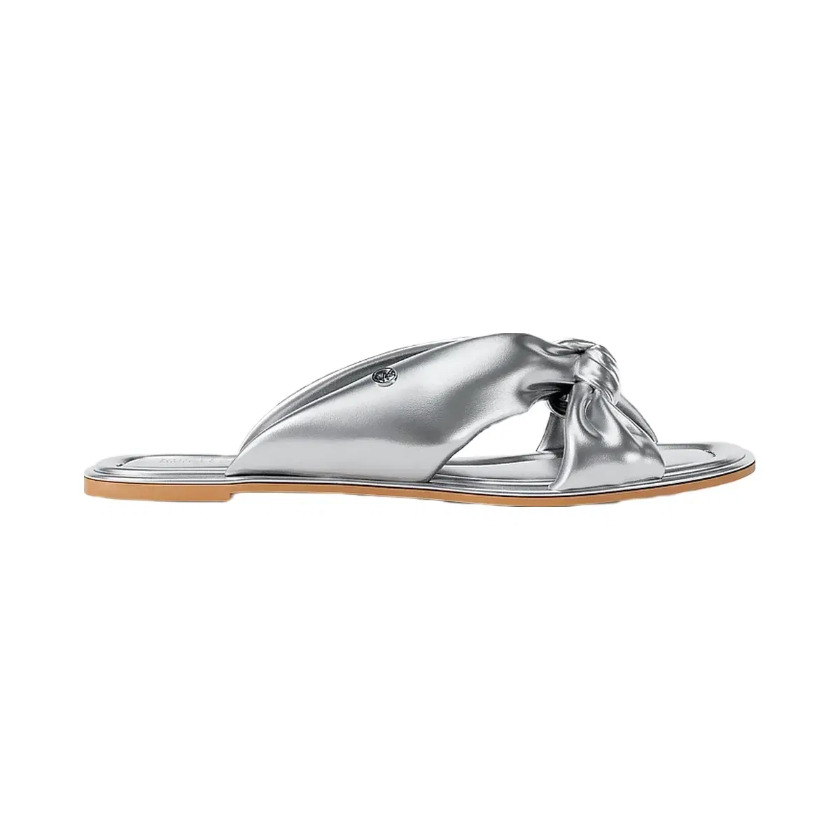 Michael Kors Elena Metallic Slide Sandal Silver