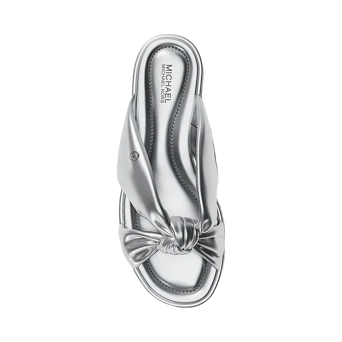 Michael Kors Elena Metallic Slide Sandal Silver