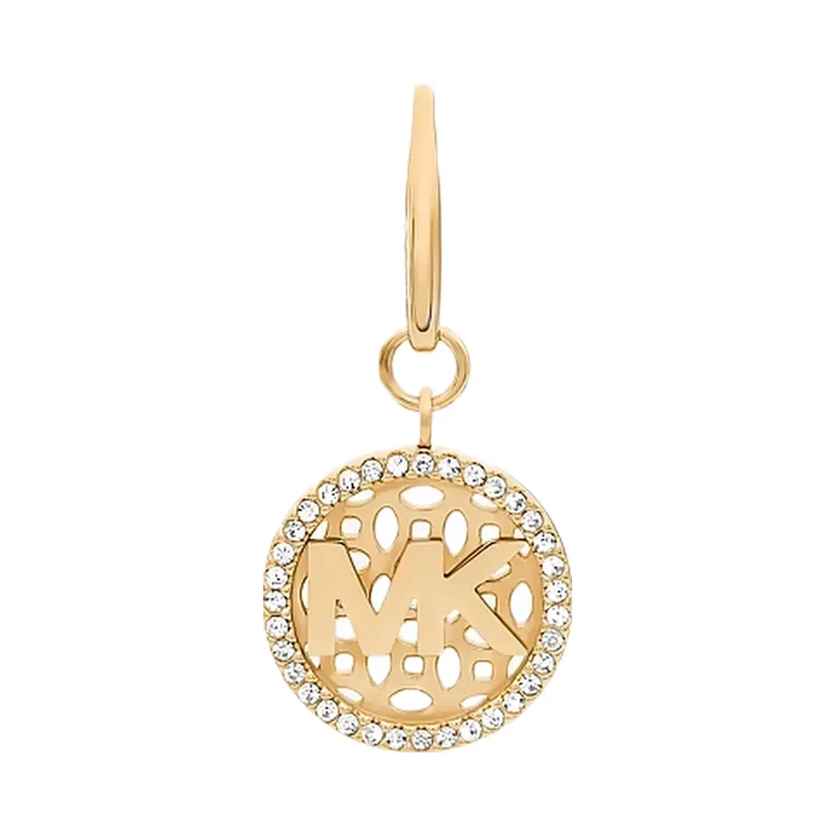 Michael Kors Pavé Logo Charm Earrings Gold