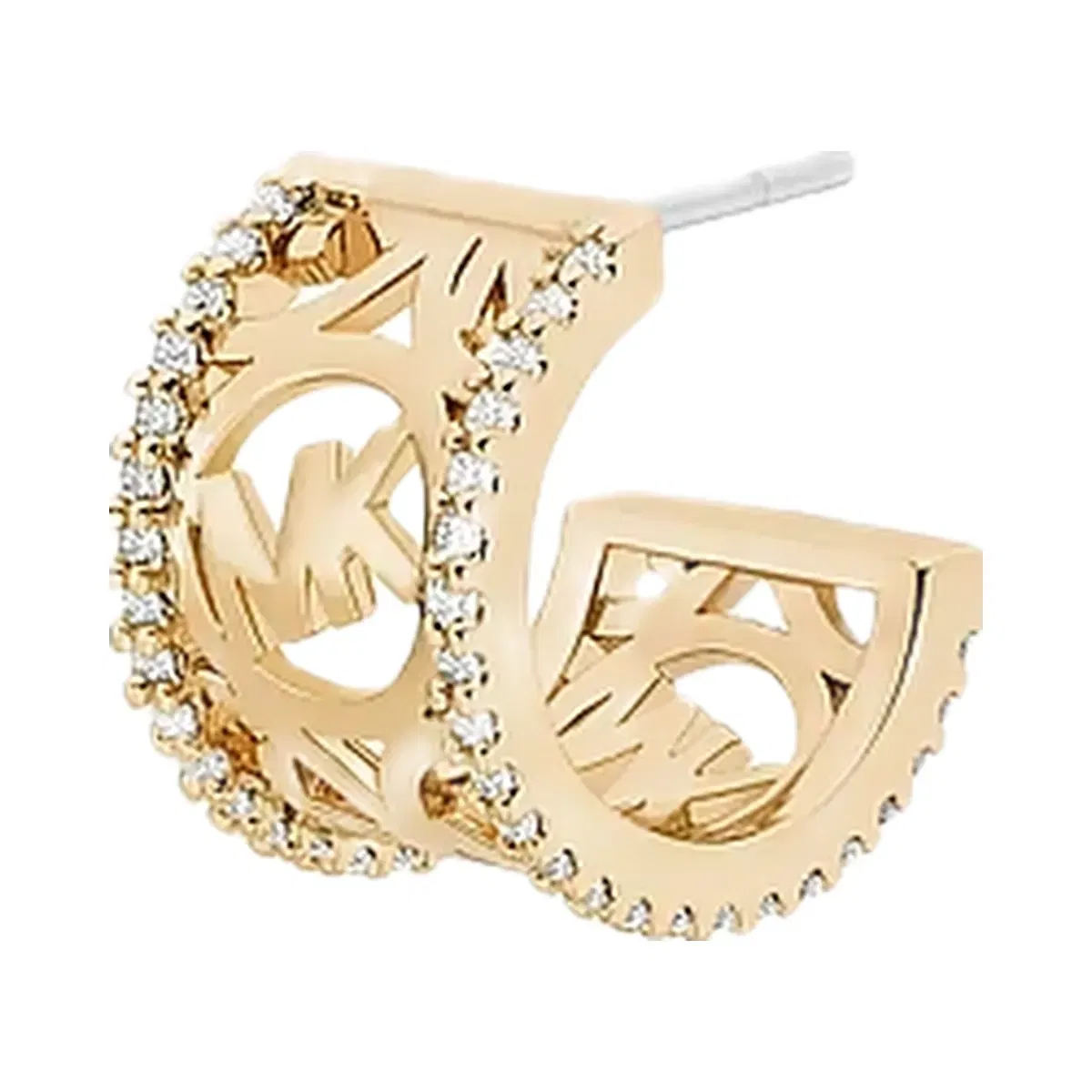 Michael Kors Pavé Perforated Huggie Earrings Gold