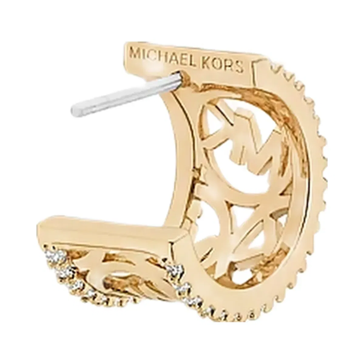 Michael Kors Pavé Perforated Huggie Earrings Gold