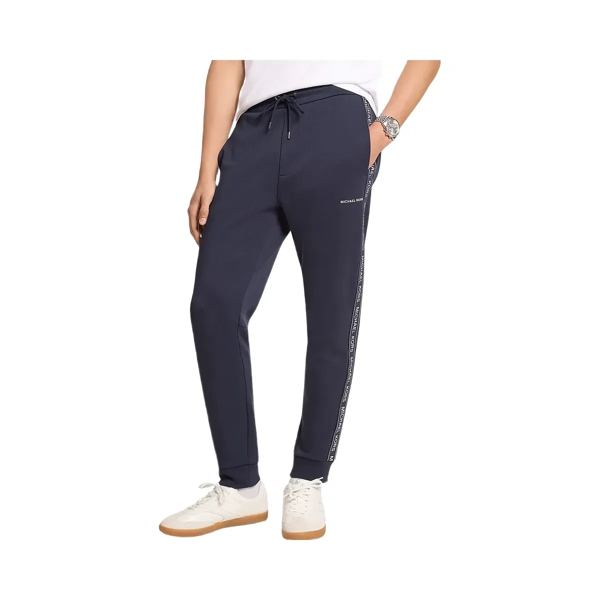 Michael Kors Logo Tape Cotton Blend Joggers Midnight